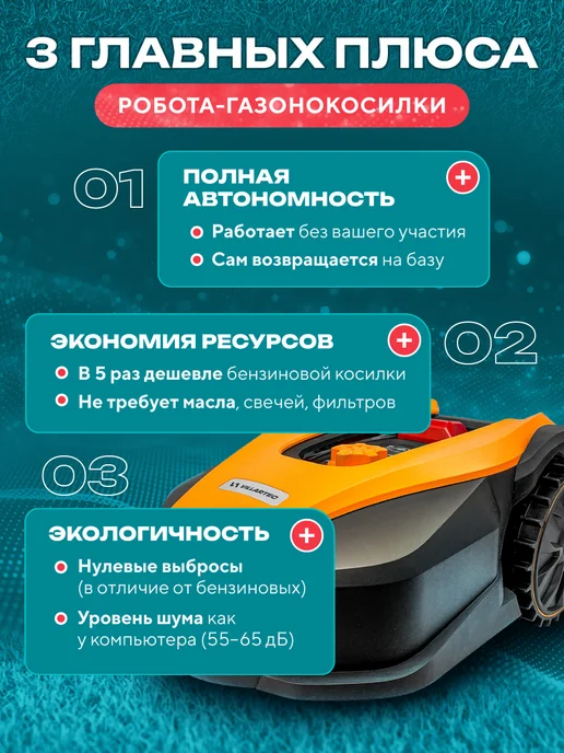 VILLARTEC Робот газонокосилка самоходная аккумуляторная MI602, вариант, фото 2