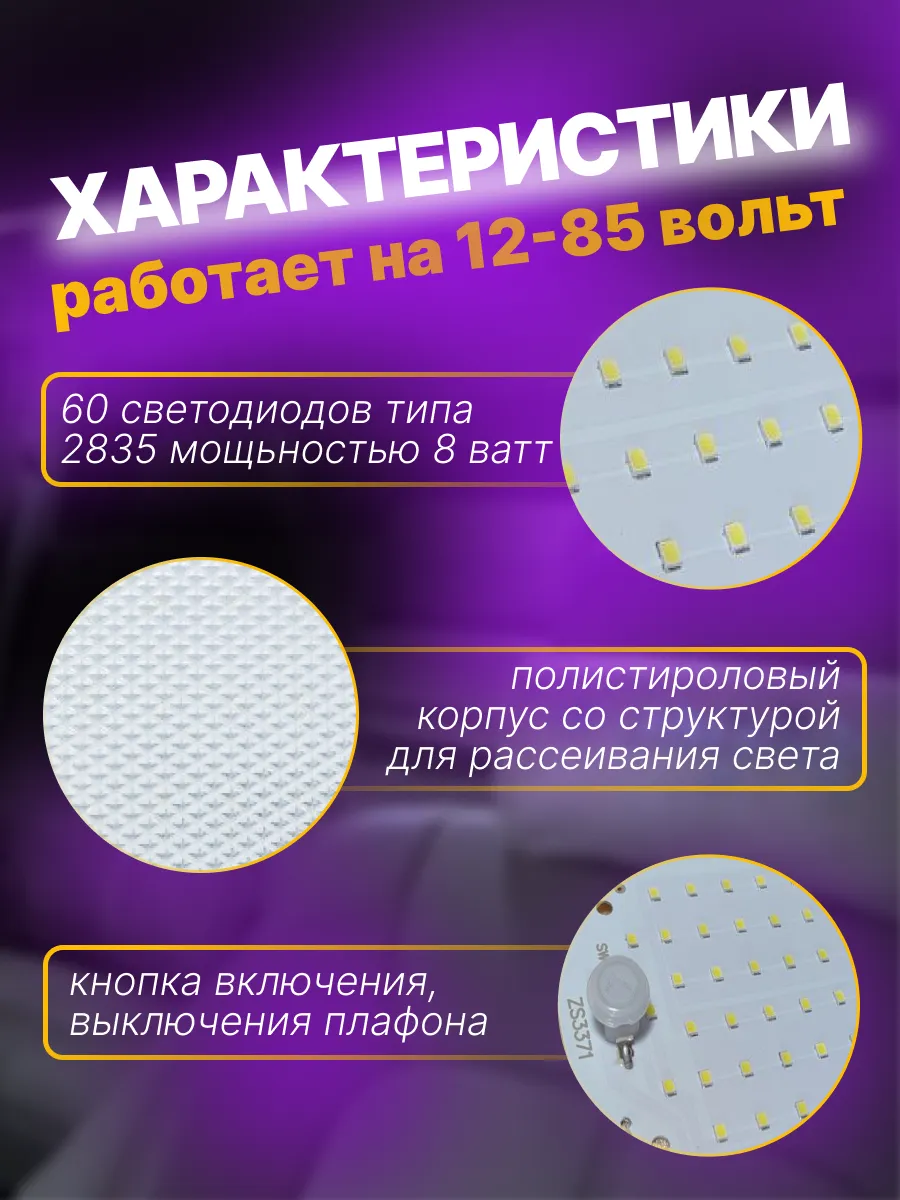 Подсветка автомобильная плафон салона светодиодный