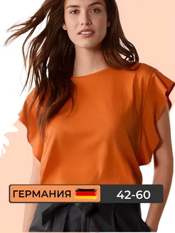 Футболка c воланом хлопок Tchibo by woman 243608180 купить за 2 961 ₽ в интернет-магазине Wildberries