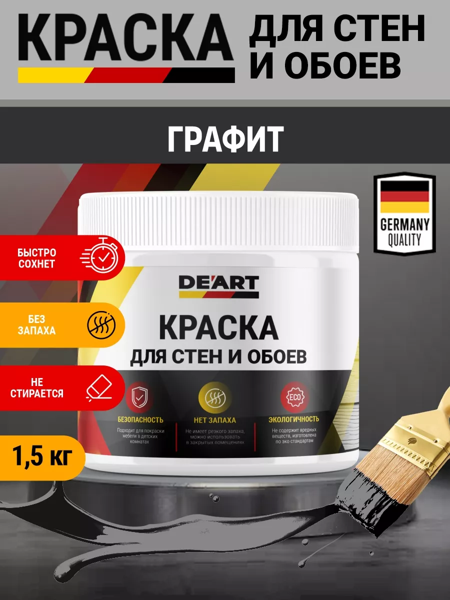 Краска для стен и обоев,графит