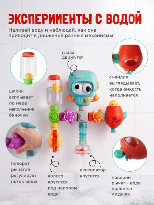 Vulpes Игровой набор для ванны "Трубопровод", голубой, фото 2