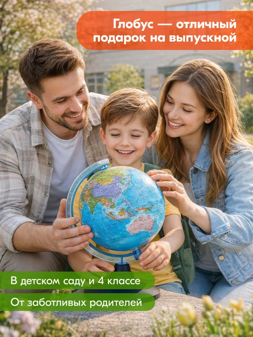 Globen Глобус интерактивный с подсветкой и VR, рельеф, 25 см, вариант, фото 8