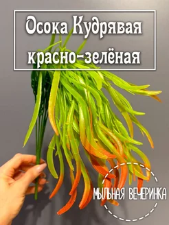 Искусственная зелень, "Осока кудрявая" красно-зелёная