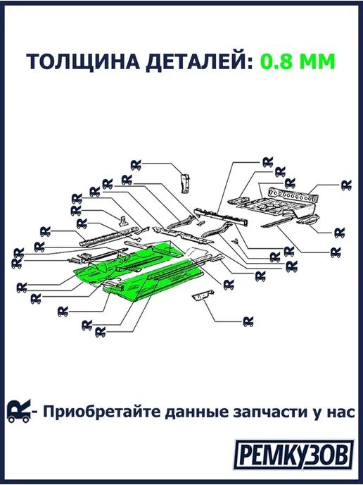 Ремкузов Набор ремонтных полов на Жигули эконом 2101-2107, вариант, фото 5