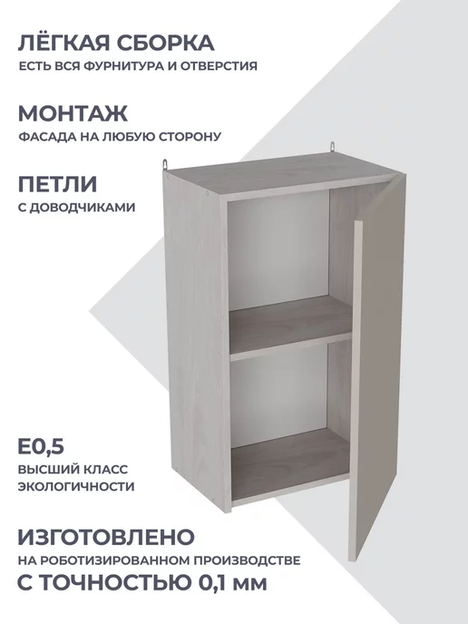 КРАФТМЕБЕЛЬ Кухонный гарнитур 45см Кашемир В450 над посудомойкой, белый, фото 2