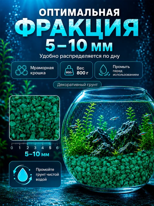 Пижон Аква Мраморная крошка 5-10 мм, голубой, фото 2