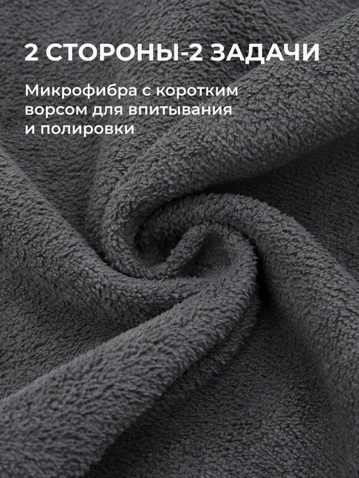 Secret Lavka Микрофибра для сушки автомобиля тряпка для машины, серый, фото 2