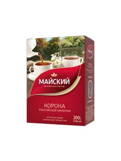 Чай Корона Российской Империи черный, 200г Майский 243689764 купить за 484 ₽ в интернет-магазине Wildberries