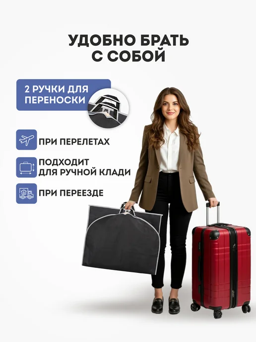 LOFF Чехол для одежды на молнии 60х120 - 1 шт, 1 шт, фото 5