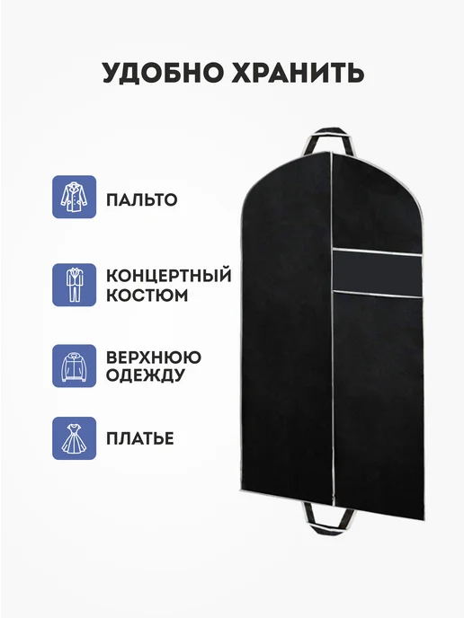 LOFF Чехол для одежды на молнии длинный 60х150 - 2 шт, 1 шт, фото 4