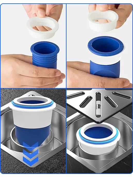Сухой затвор для душевых трапов и канализационных труб, голубой, фото 6