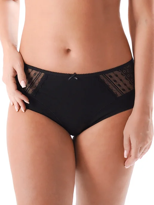 CLEVER WEAR Трусы кружевные с высокой посадкой, черный, фото 4