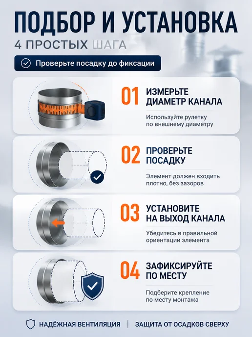 Diaflex Дефлектор вентиляционный для круглых каналов D200 (оцинк.), вариант, фото 7