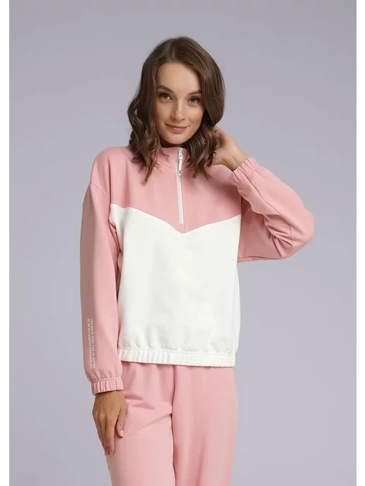 CLEVER WEAR Кофта женская спортивная оверсайз, белый