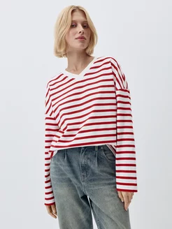 Лонгслив ANNA OVERSIZE FIT в полоску SELA 243781246 купить за 1 503 ₽ в интернет-магазине Wildberries