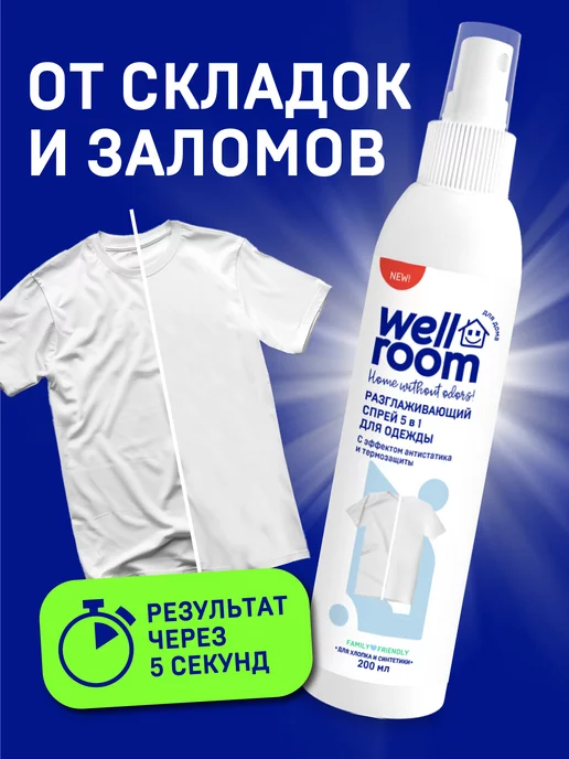 Wellroom Спрей 5-в-1 для одежды Жидкий утюг