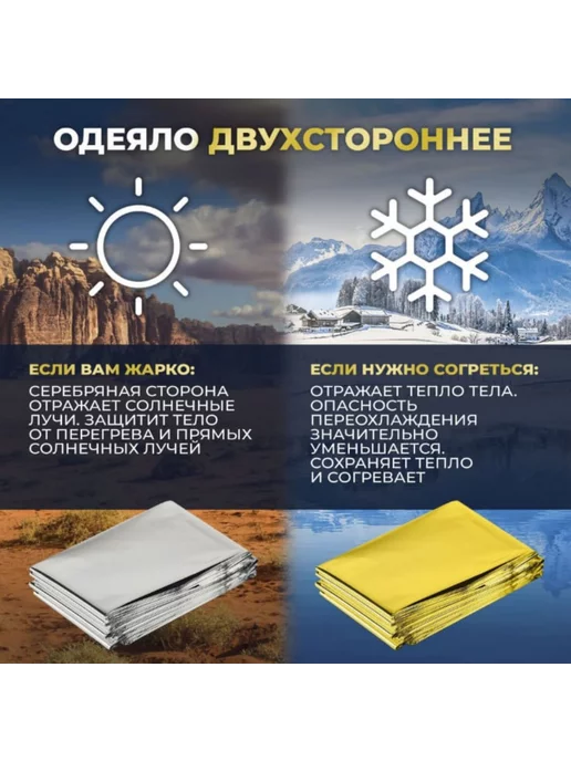 Термоодеяло спасательное туристическое 10шт, 10 шт, фото 4