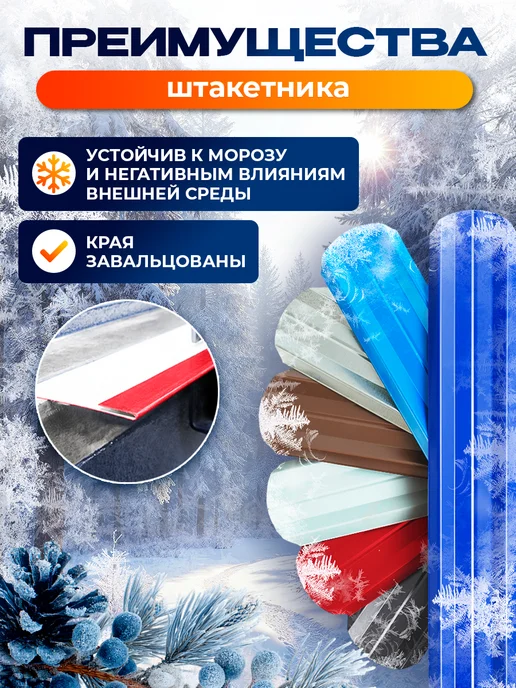 Северные грядки Металлический штакетник "М-образный-7024 7024(двусторонний)", серый, фото 3
