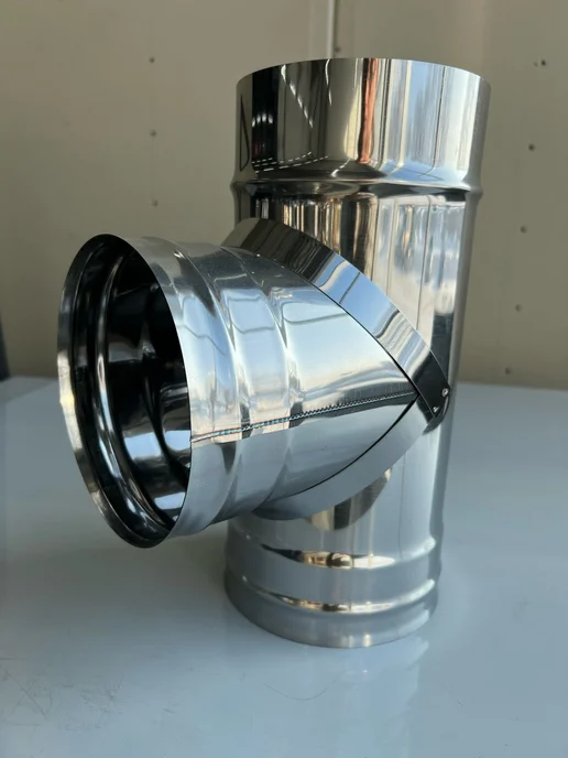Гостсталь Тройник для дымохода <90 d150мм Aisi430-0.8мм, 90 Aisi430-0.8мм, фото 2