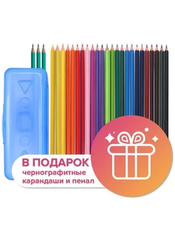 Карандаши 24 цвета заточенные шестигранные