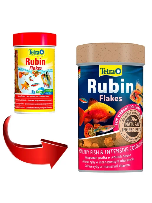 TETRA Корм для рыбок хлопья Rubin Flakes для окраски 250 мл, 100 мл, 2 шт, фото 2