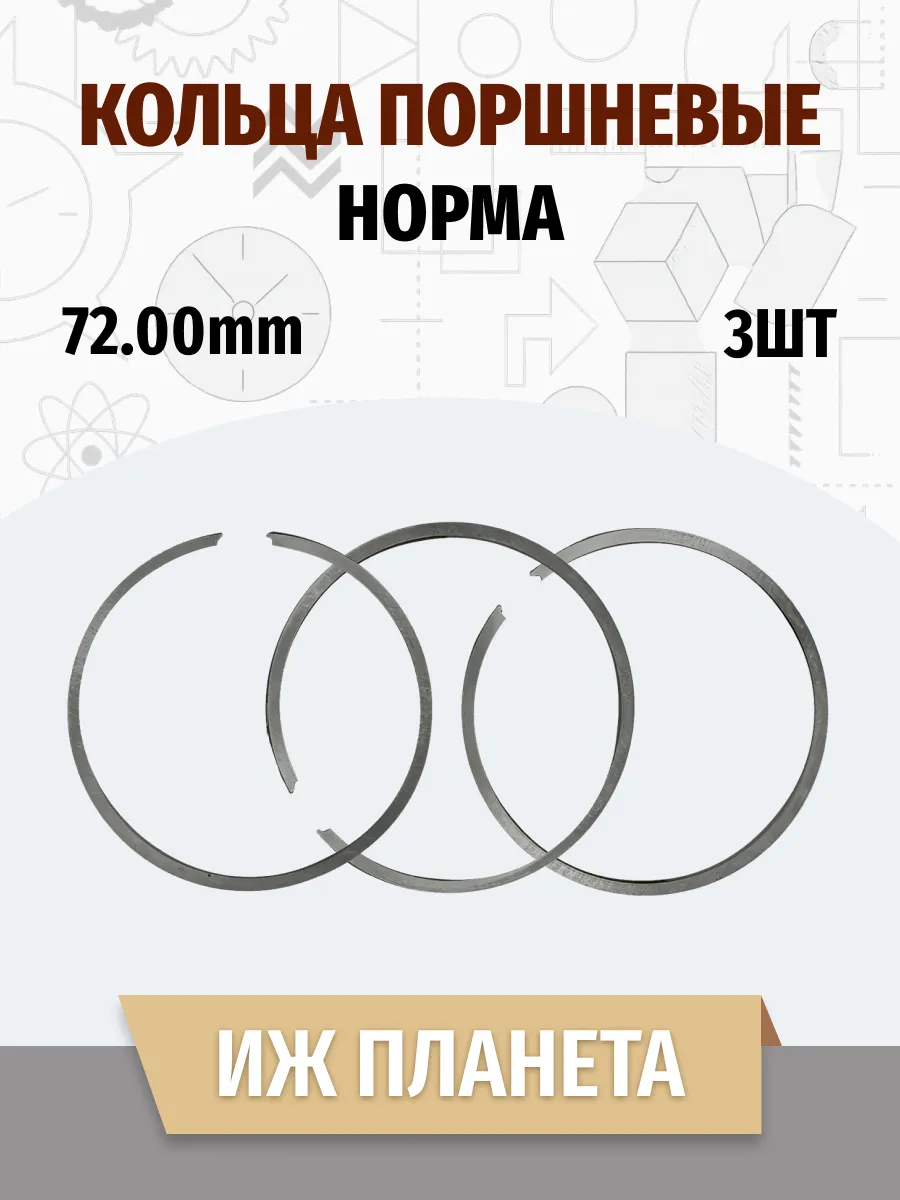 Кольца поршневые Иж Планета Норма 72.00 3шт