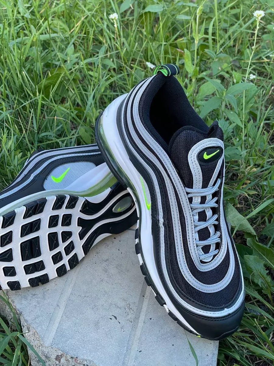 Nike air max 97 black and neon green best sale