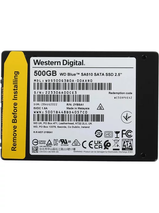Western Digital SSD 500 GB 2.5'', SATA 6Gb s, ссд для пк, 500 ГБ, 6 ГБ, фото 6