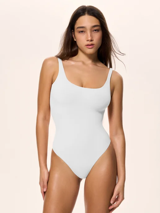 bodyera Базовое боди на тонких бретельках, белый, фото 2