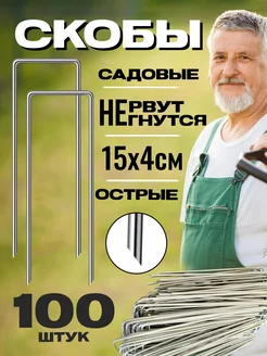 Скобы садовые колышки для крепления агроткани растений 100 FenixPro 244141606 купить за 383 ₽ в интернет-магазине Wildberries