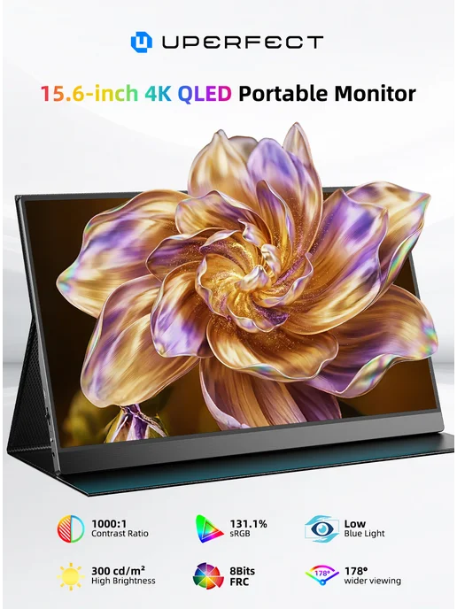 Uperfect QLED Портативный монитор 4K 15,6 дюйма 100% sRGB UHD, вариант, фото 2