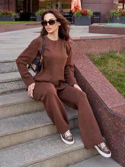 Костюм вязаный оверсайз с брюками KAMILLAstyle 244424045 купить за 4 846 ₽ в интернет-магазине Wildberries
