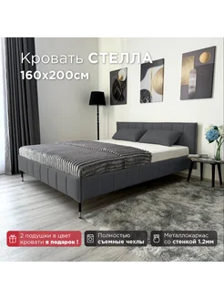 Кровать Стелла графит Teddi 160х200 см Redsofa 244461551 купить за 17 306 ₽ в интернет-магазине Wildberries