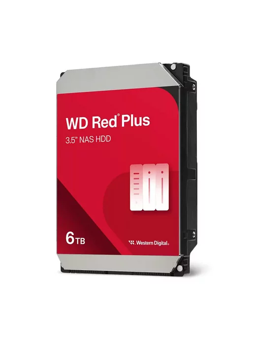 Western Digital Жесткий диск 3.5" NAS HDD 6TB Red Plus WD60EFPX, 6 ТБ