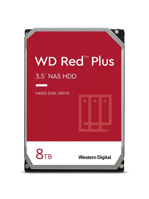 Western Digital Внутренний жесткий диск 3.5" NAS HDD 8TB Red Plus (WD80EFPX), 8 ТБ