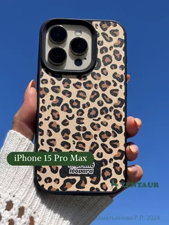 Чехол на iPhone 15 Pro Max с принтом леопард