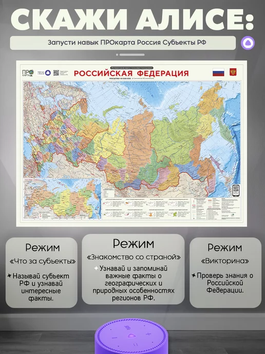ГЕОДОМ ПроКарта России настенная географическая, вариант, фото 3