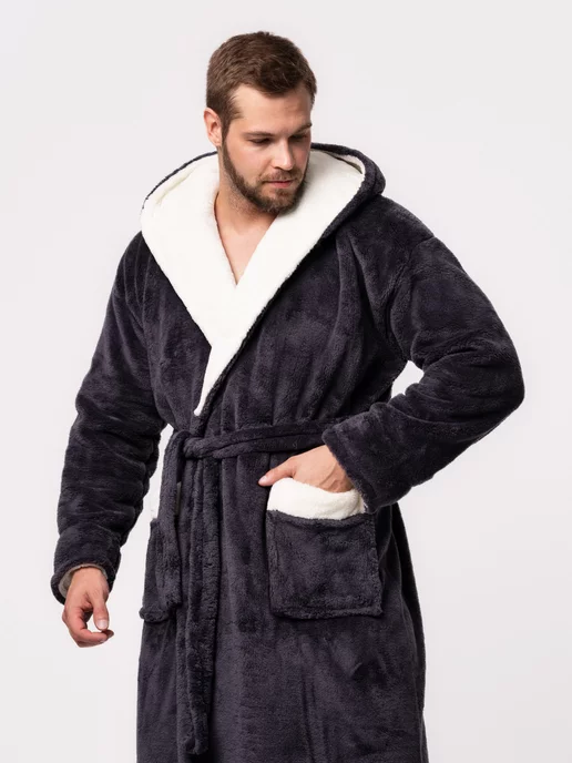 Wakas Textile Халат домашний махровый с капюшоном в баню, белый, фото 2