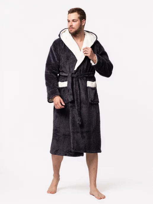 Wakas Textile Халат домашний махровый с капюшоном в баню, белый, фото 3