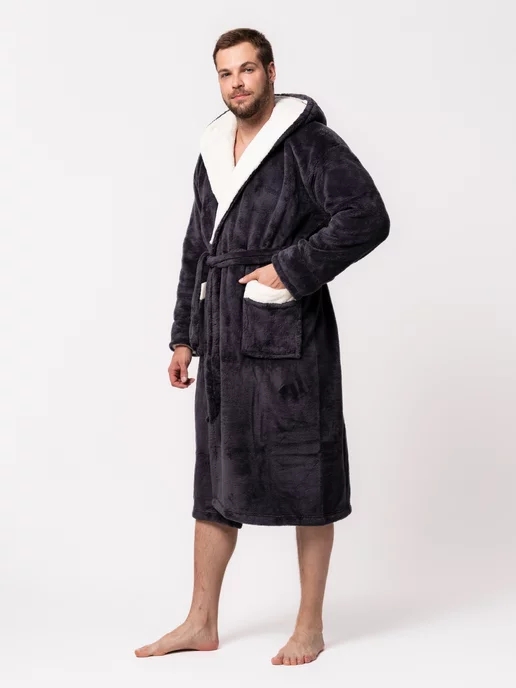 Wakas Textile Халат домашний махровый с капюшоном в баню, белый, фото 6