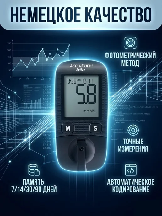 Акку чек Глюкометр Актив Accu Chek Аctive, вариант, фото 5