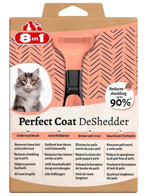 8IN1 Дешеддер Perfect Coat для кошек, размер S, оранжевый, фото 2