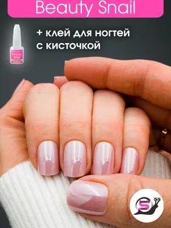 Накладные ногти с клеем и дизайном втирка короткие Beauty Snail 244626162 купить за 338 ₽ в интернет-магазине Wildberries