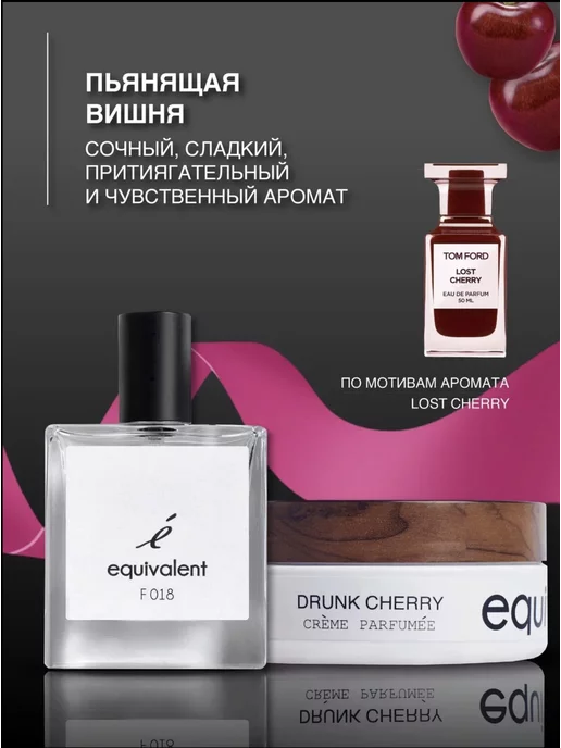EQUIVALENT Подарочный парфюмерный набор F018 + крем "Drunk cherry", вариант, фото 2