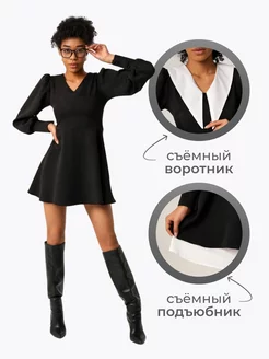 Платье с воротником вечернее школьное офисное A.Rayana 244745906 купить за 1 599 ₽ в интернет-магазине Wildberries