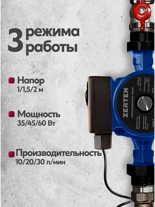 ZERTEN Насос циркуляционный для отопления CV-25 6, вариант, фото 2