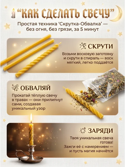 НАМЕРА Свечи восковые натуральные цветные набор, черный, фото 4