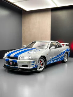 Металлическая Машинка 1 24 Nissan Skyline GTR R34