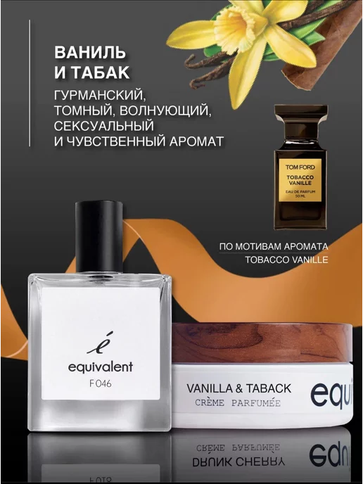 EQUIVALENT Подарочный парфюмерный набор F046 + крем "Vanilla taback", вариант, фото 4