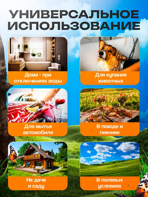 IDONEUS Походный душ портативный для дачи 7800Mah, 7800 мАч, фото 6